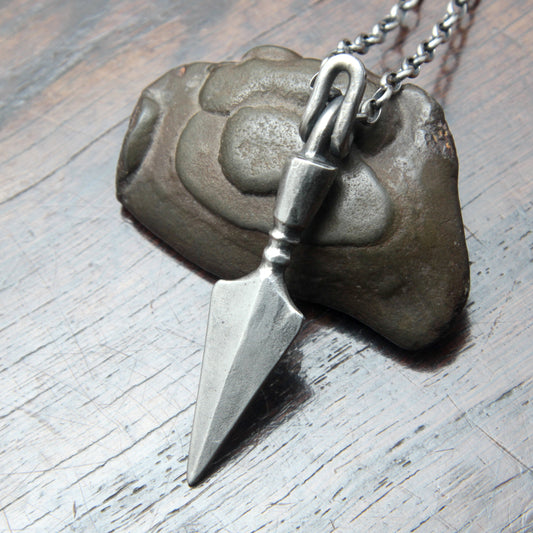 Small Forged Silver Arrow Necklace, a Viking arrow pendant necklace