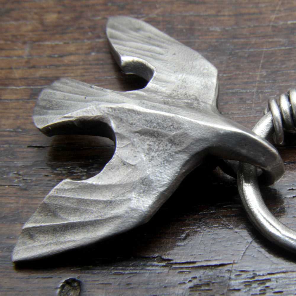 Forged Silver Raven Necklace Taitaya Forge