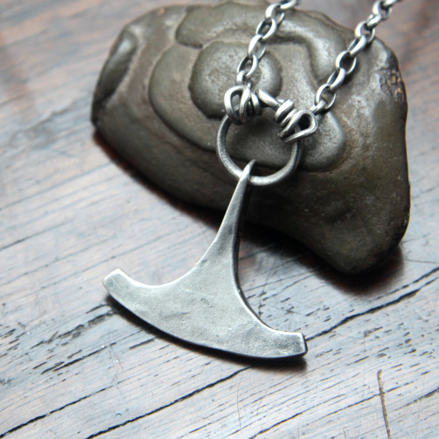 Small Ringed Forged Silver Ukonvasara Pendant