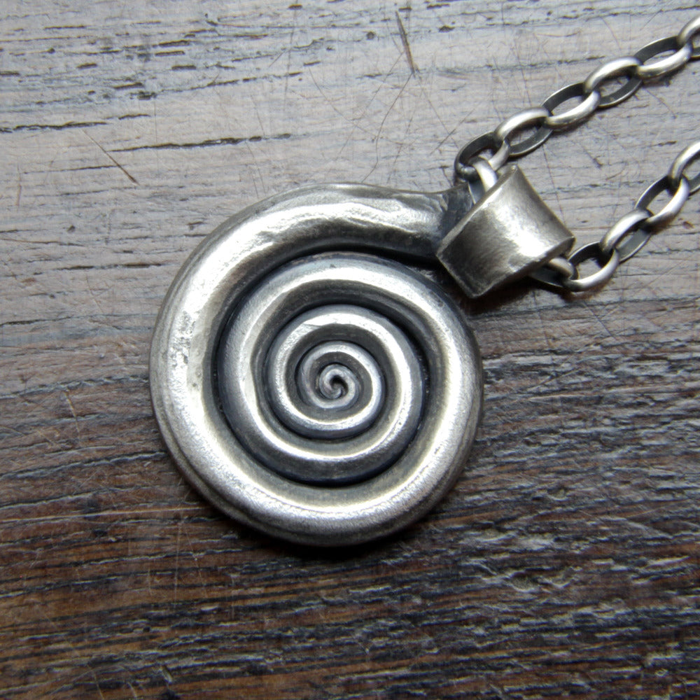 Wrought Silver Spiral Necklace Taitaya Forge
