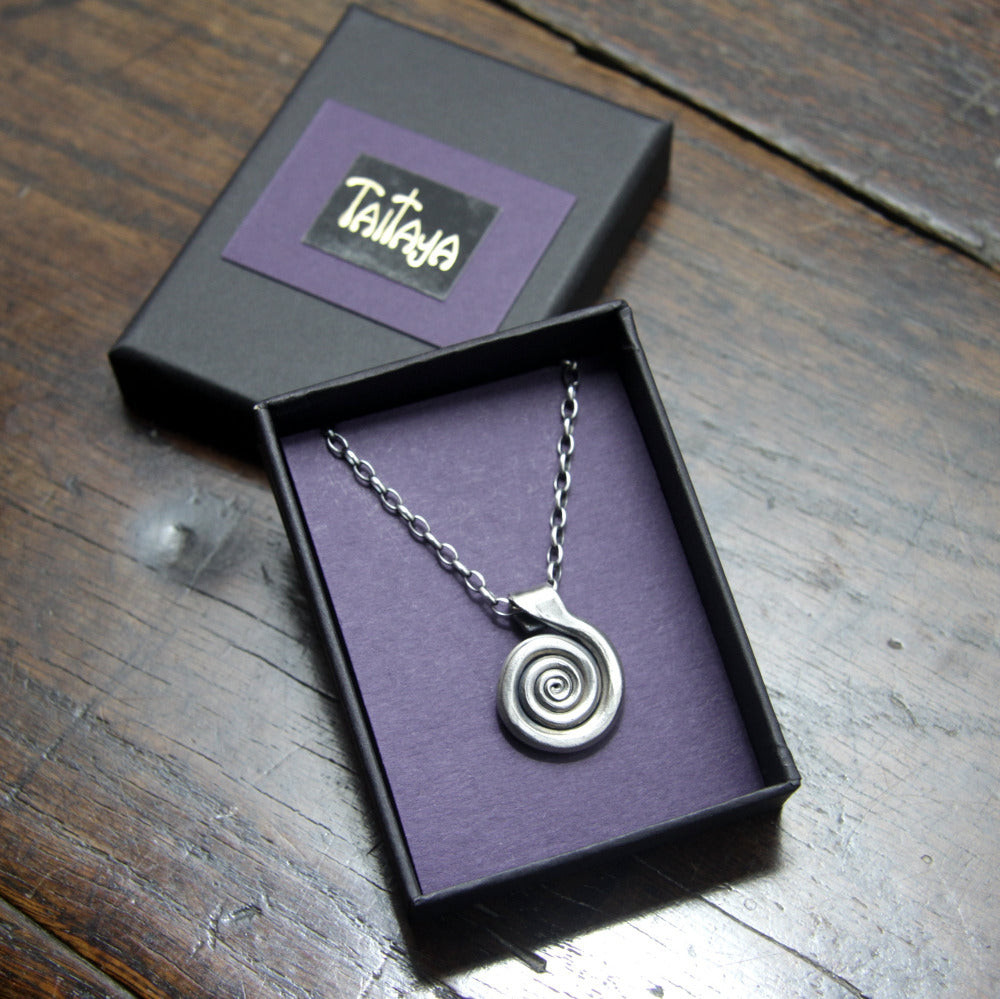 Wrought Silver Spiral Necklace Taitaya Forge