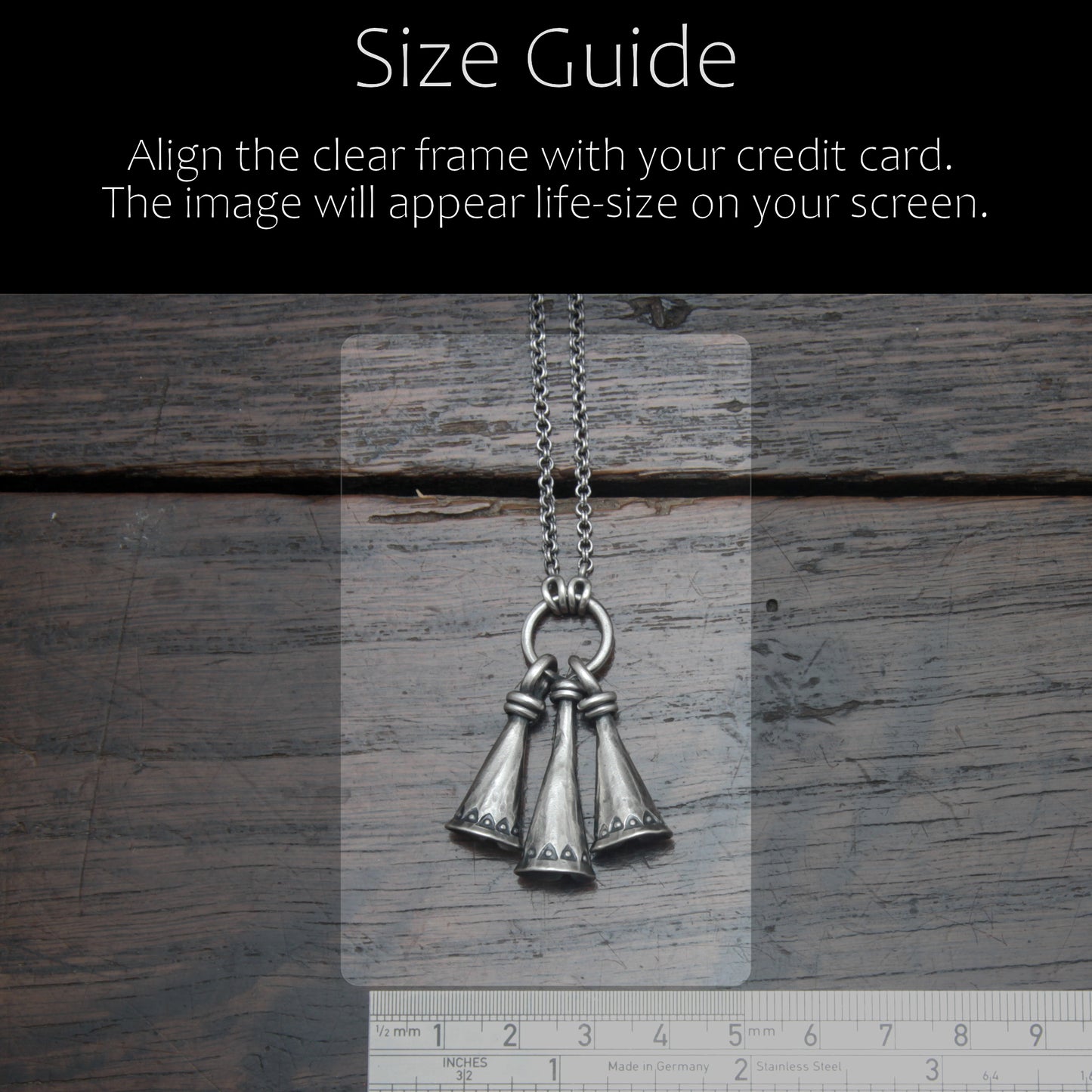 Ornate Silver Triple Bell Necklace