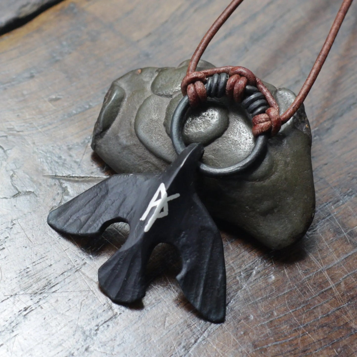 Black Iron Raven Pendant