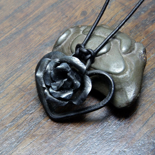 Black Iron Rose Pendant