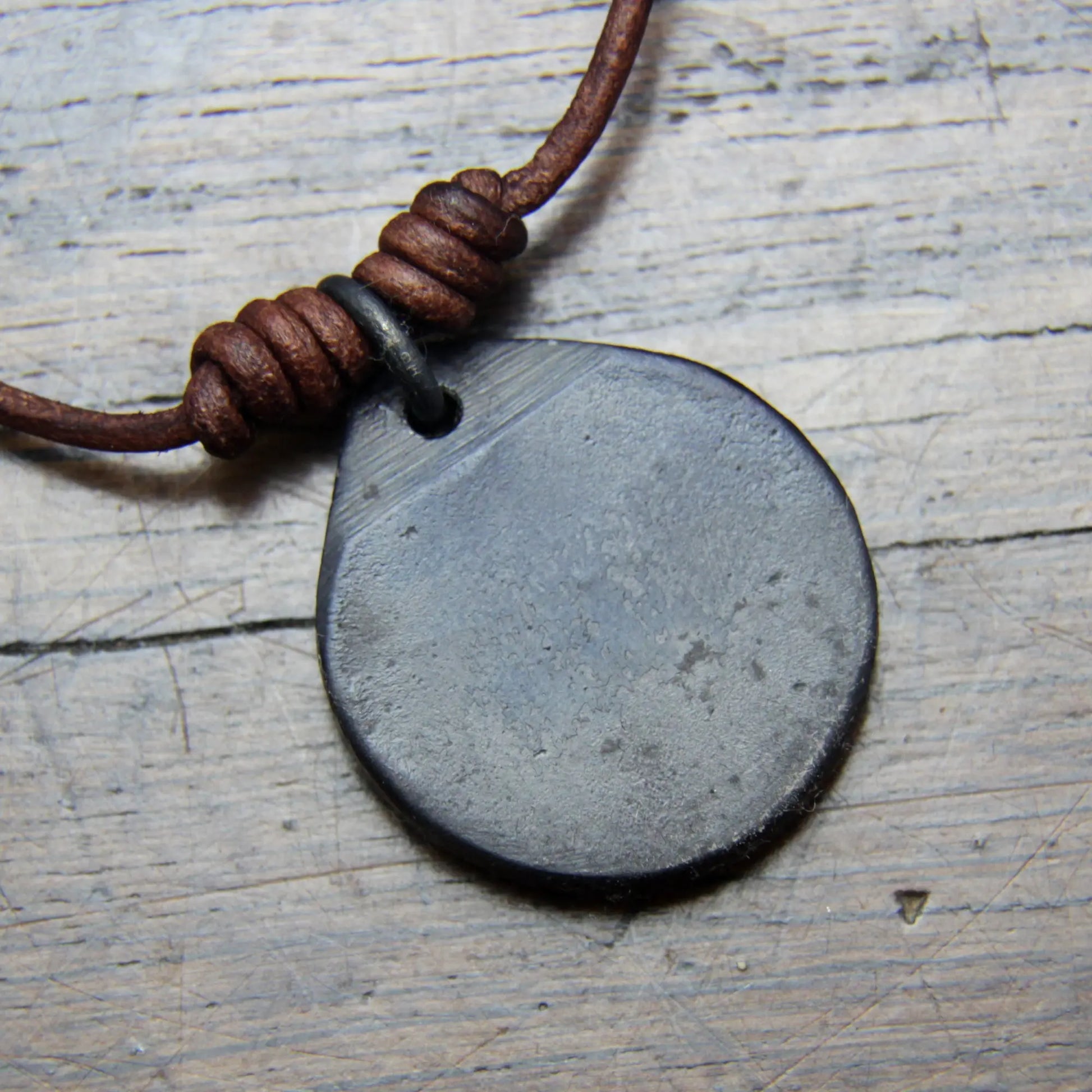 Norse Viking Yggdrasil Tree Iron Coin Pendant on a leather necklace Taitaya Forge