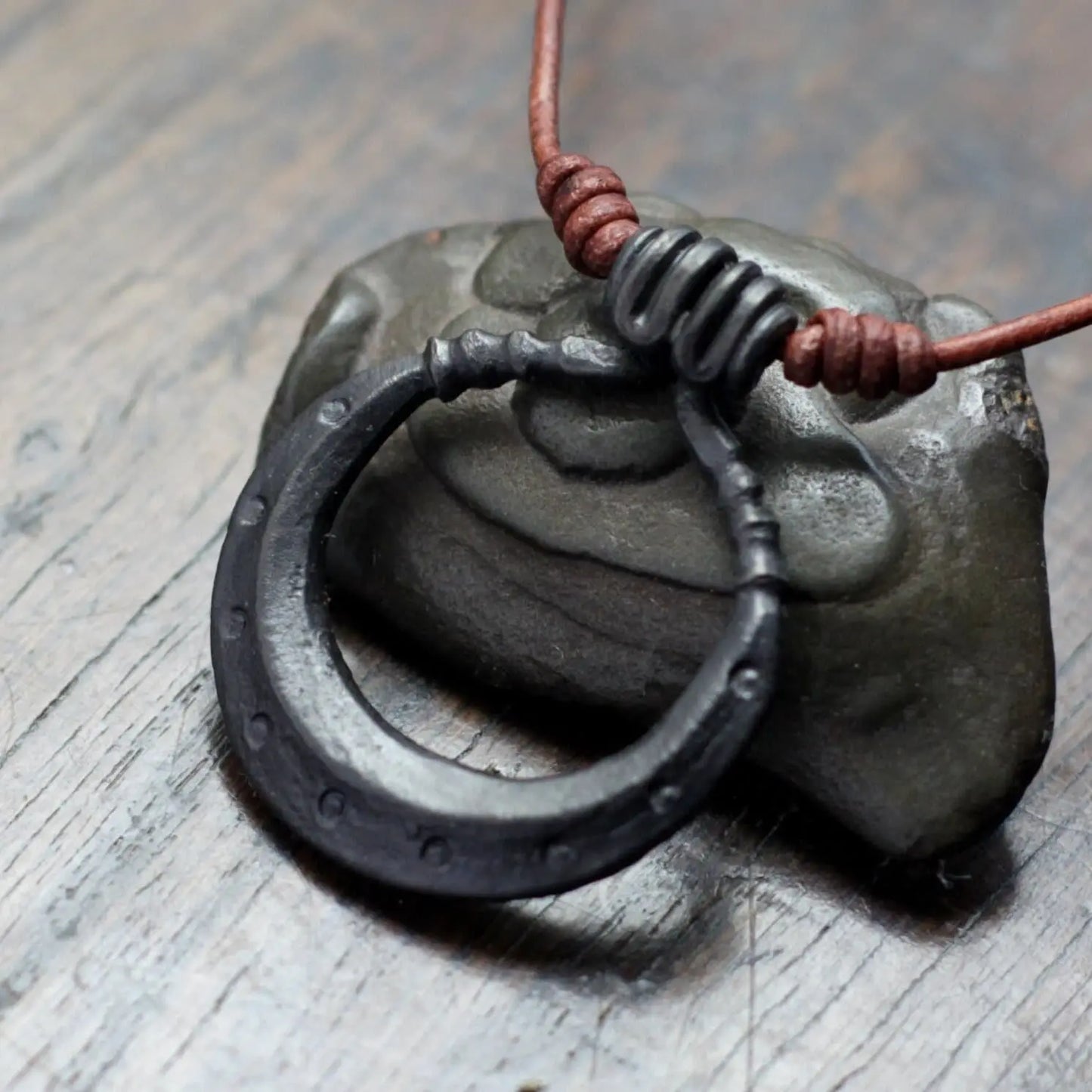 Forged Iron Moon Necklace