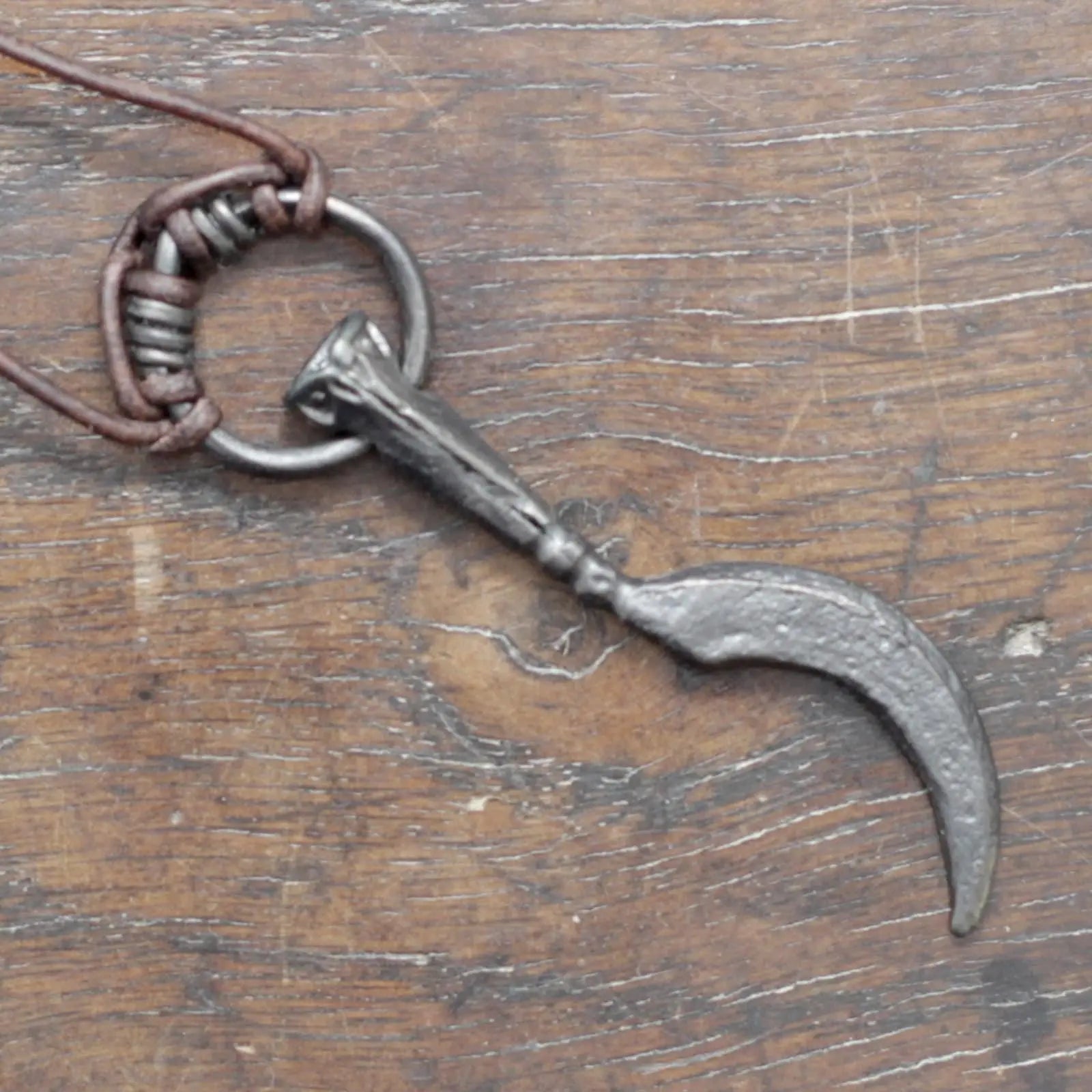 Forged Iron Sickle Pendant