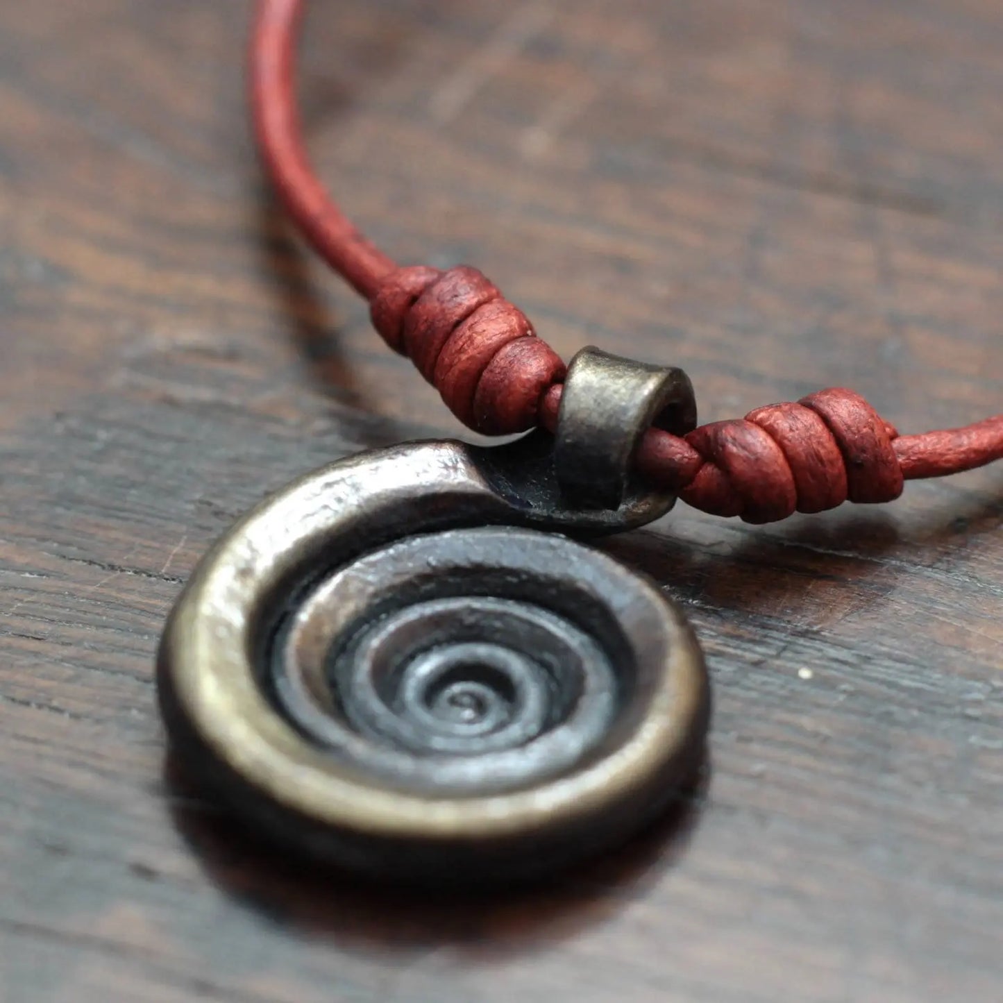 Forged Pure Iron Spiral Pendant
