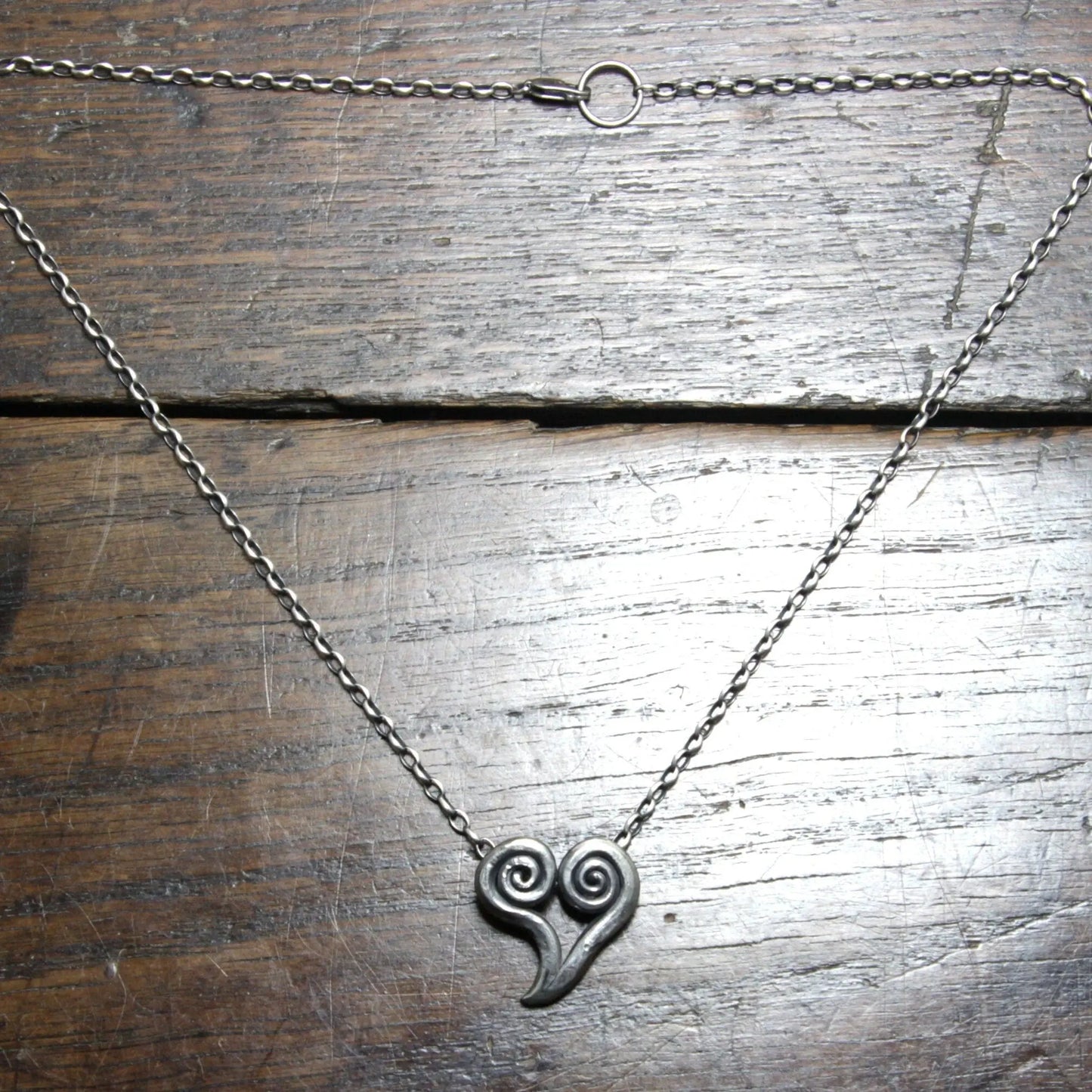 Forged Silver Heart Necklace