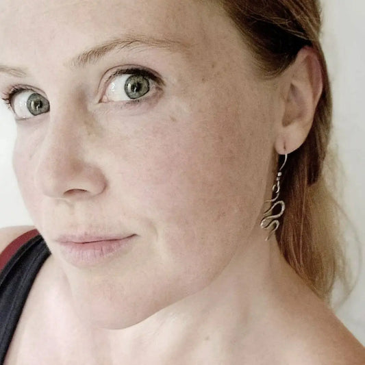 Forged Silver Snake Earrings