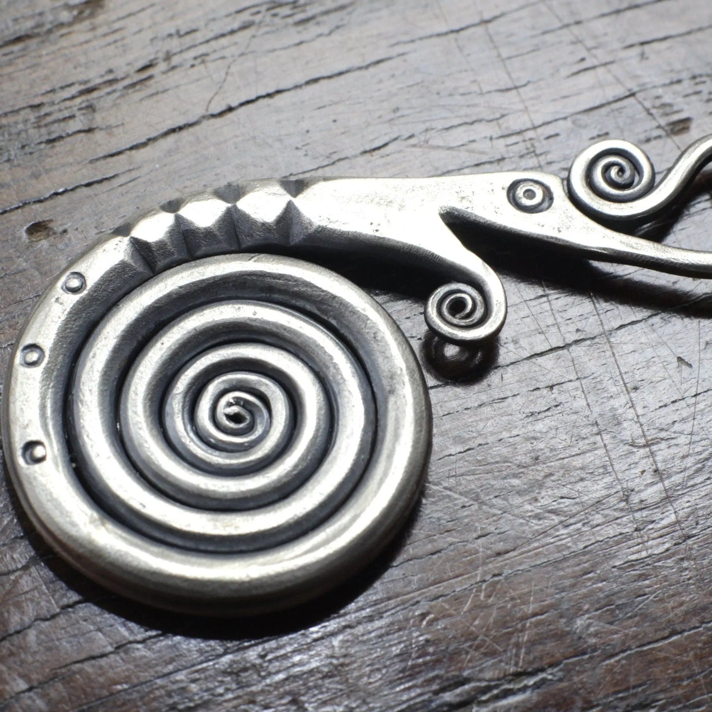 Forged Silver Viking Dragon Pendant