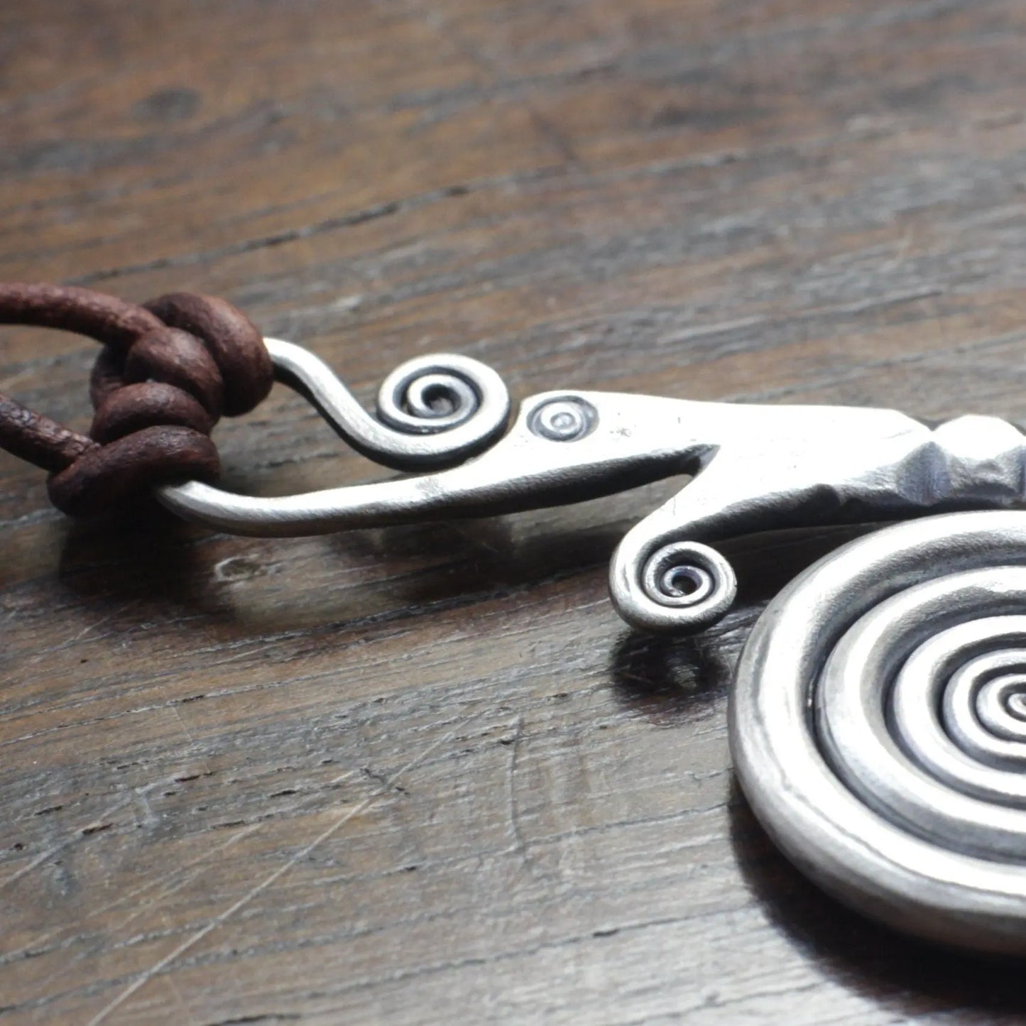 Forged Silver Viking Dragon Pendant