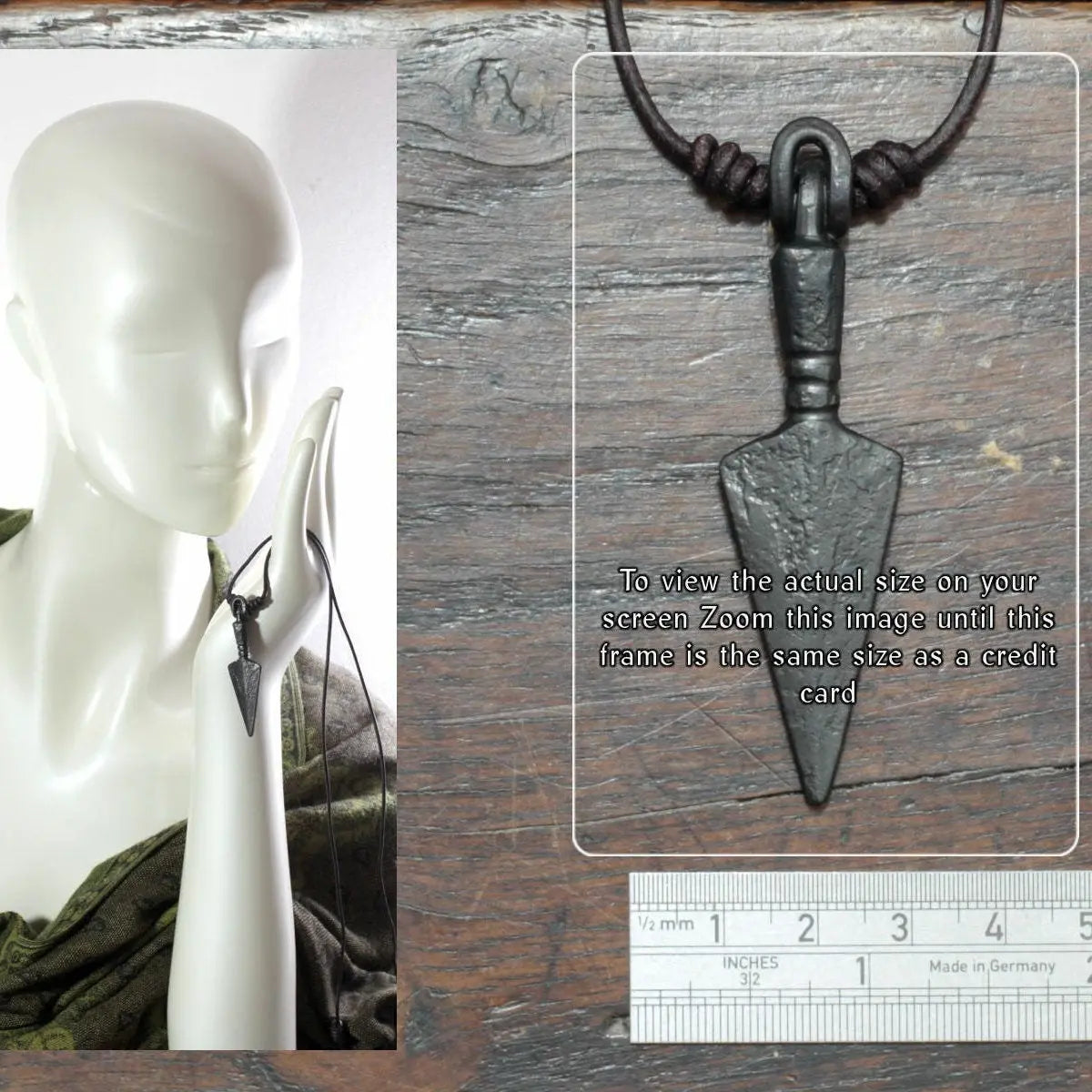 Hand Forged Large Viking Arrow Pendant
