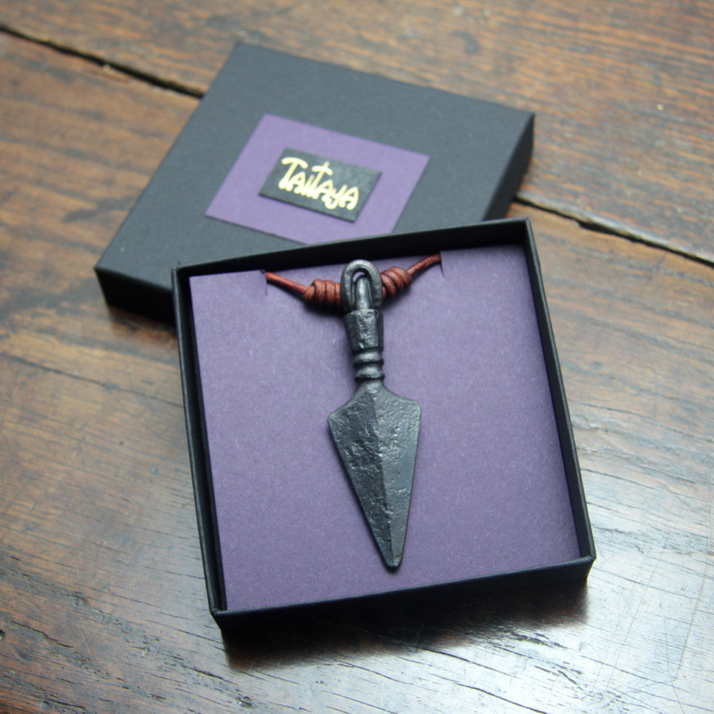Hand Forged Large Viking Arrow Pendant