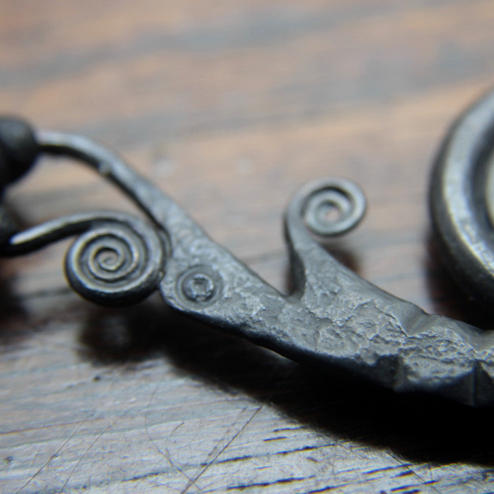 Forged Iron Viking Dragon Pendant