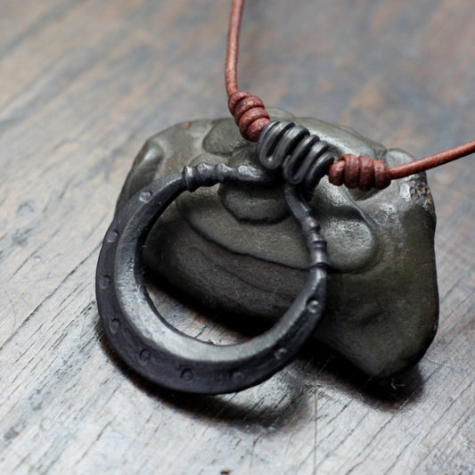 Forged Iron Moon Necklace