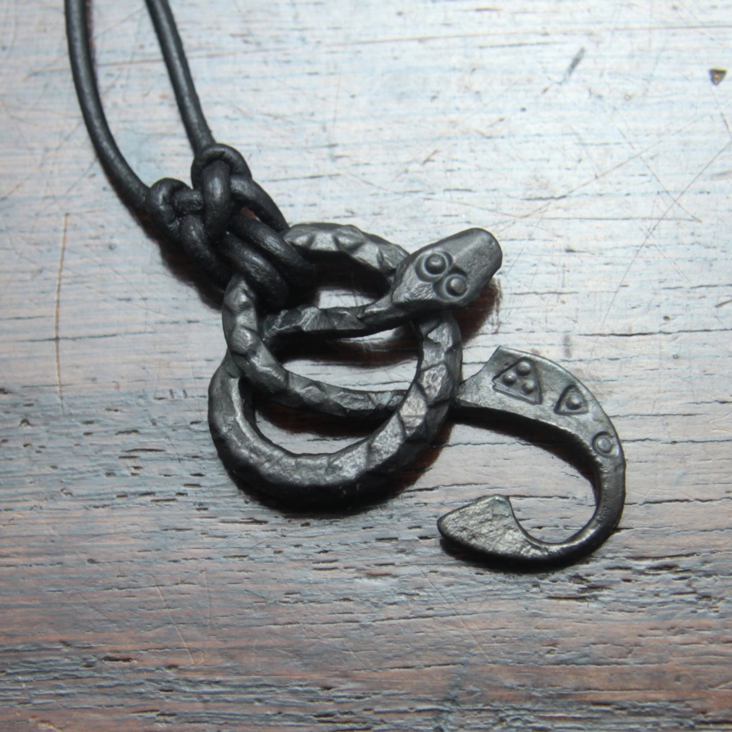 Iron Ormangullr Loki Snake Hook Pendant