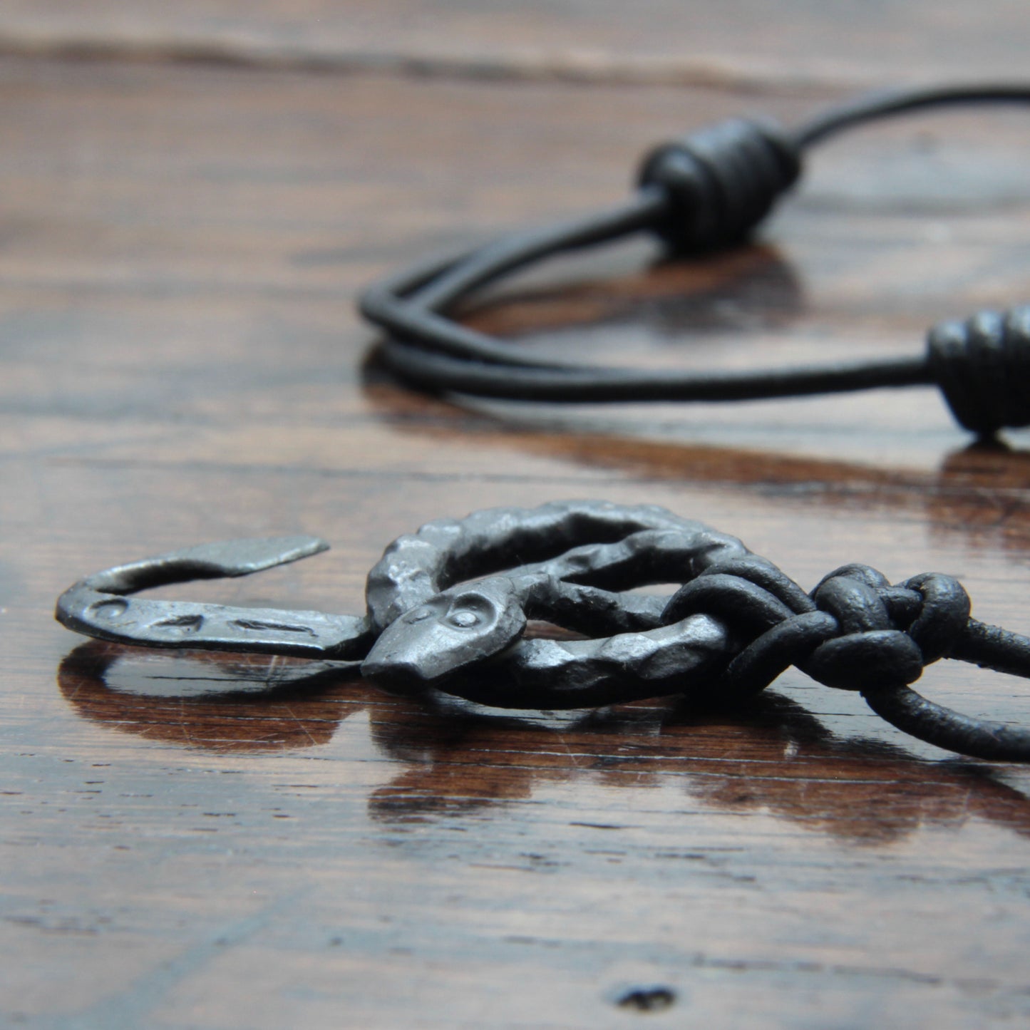 Iron Ormangullr Loki Snake Hook Pendant