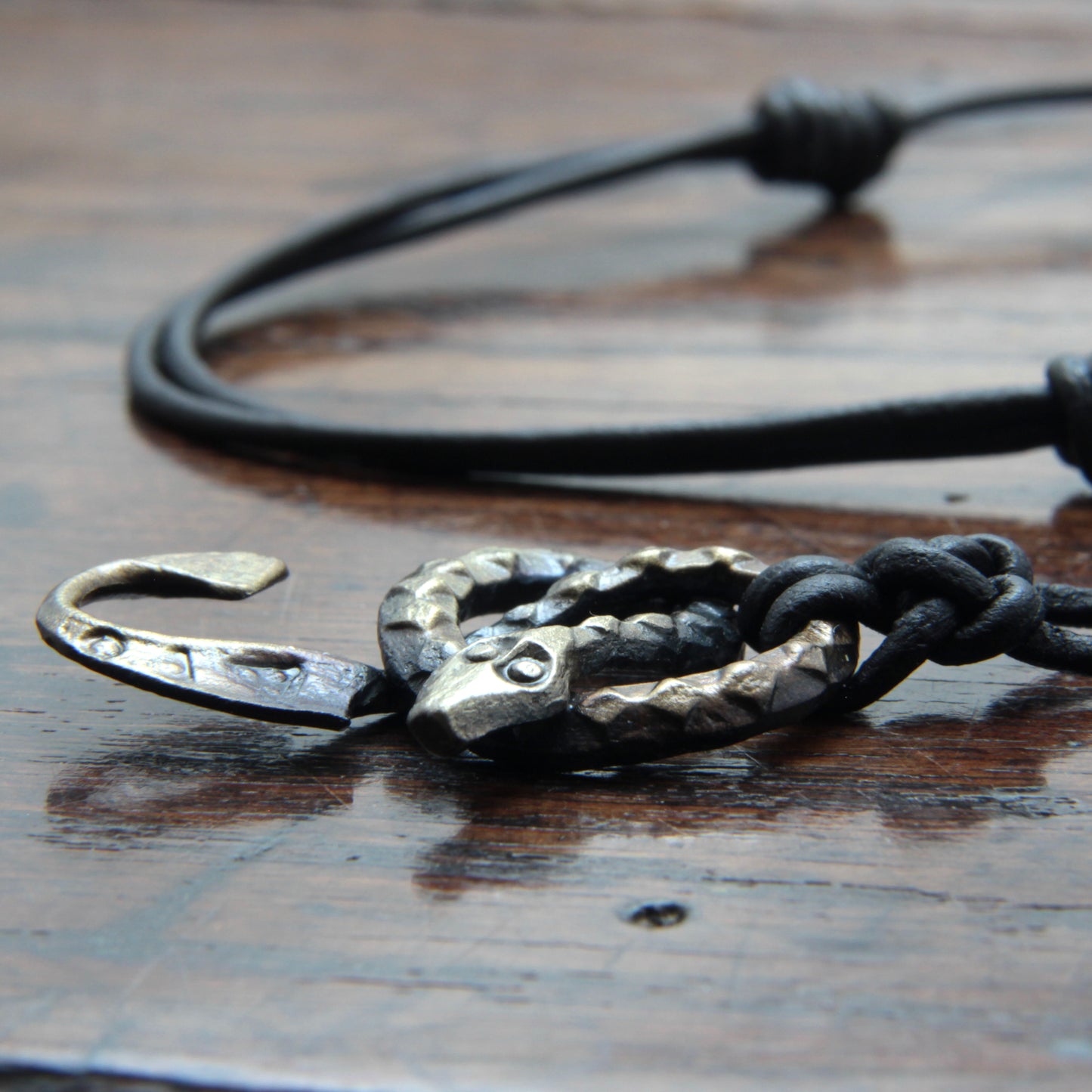 Iron Ormangullr Loki Snake Hook Pendant