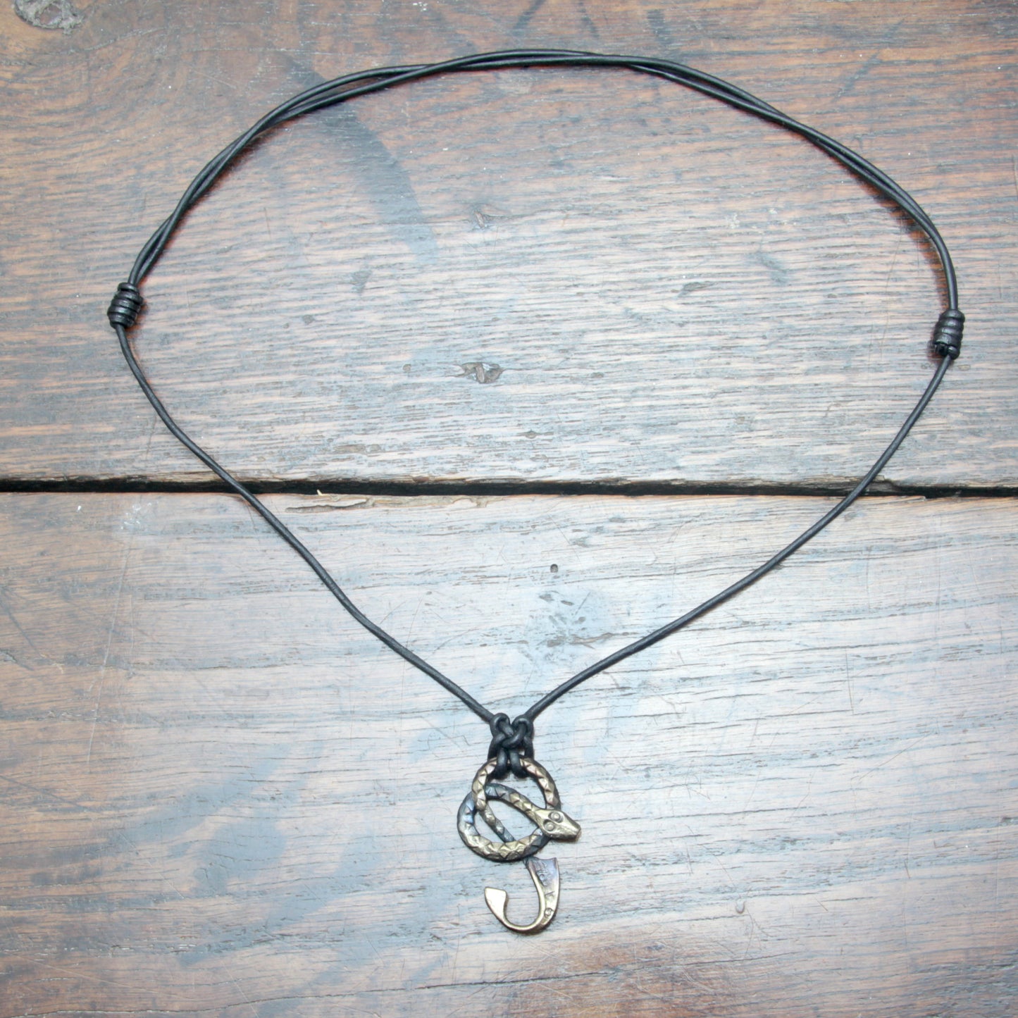 Iron Ormangullr Loki Snake Hook Pendant