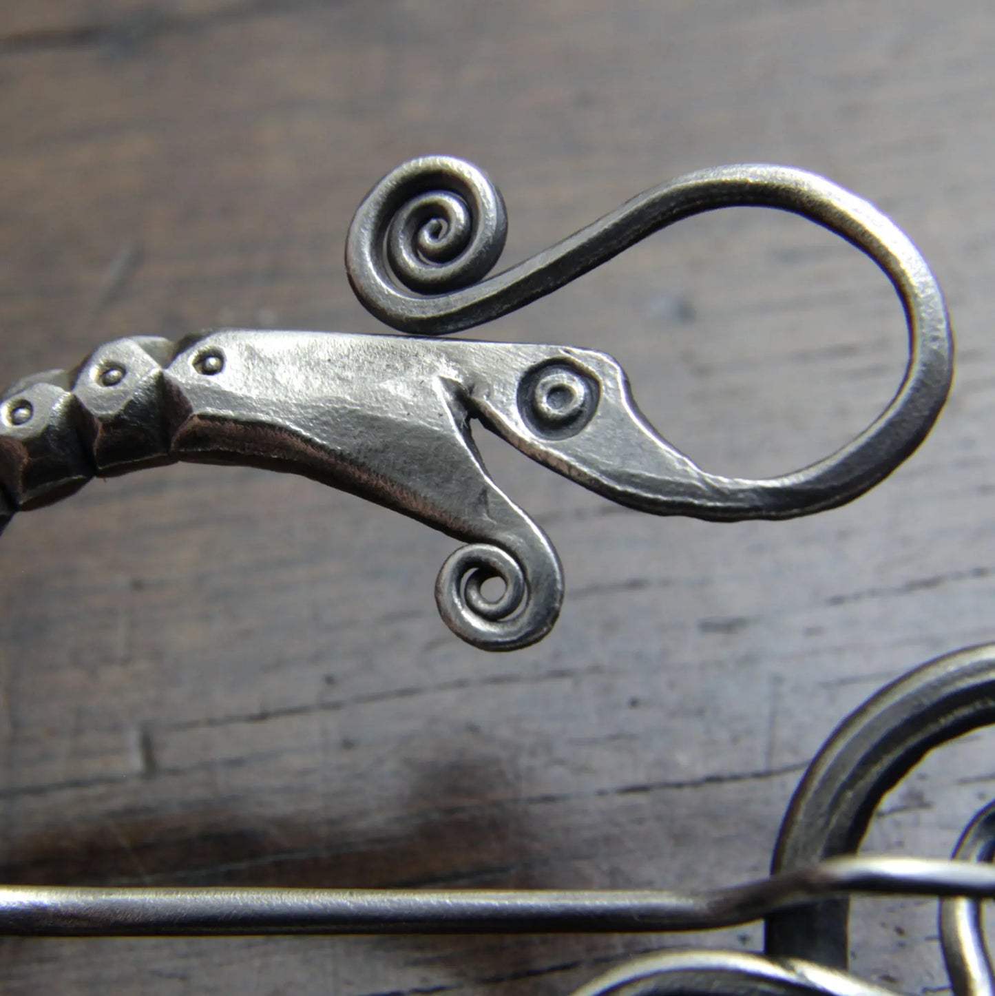 Silver Viking Dragon Pennanular Brooch Taitaya Forge