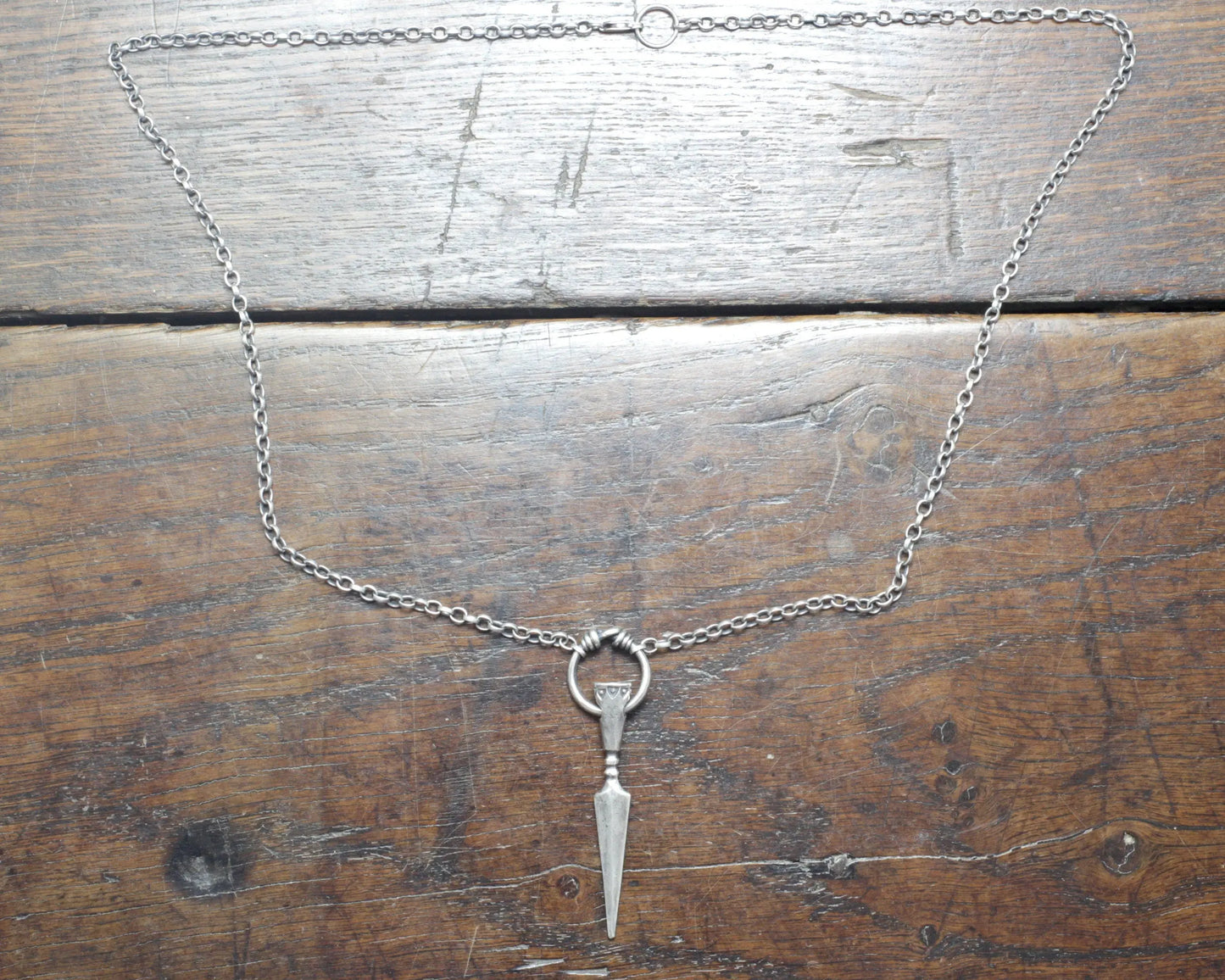 Silver Viking Spear Head Pendant, Hand forged unique Gungnir pendant traditionally hand made out of solid Sterling Silver, 925