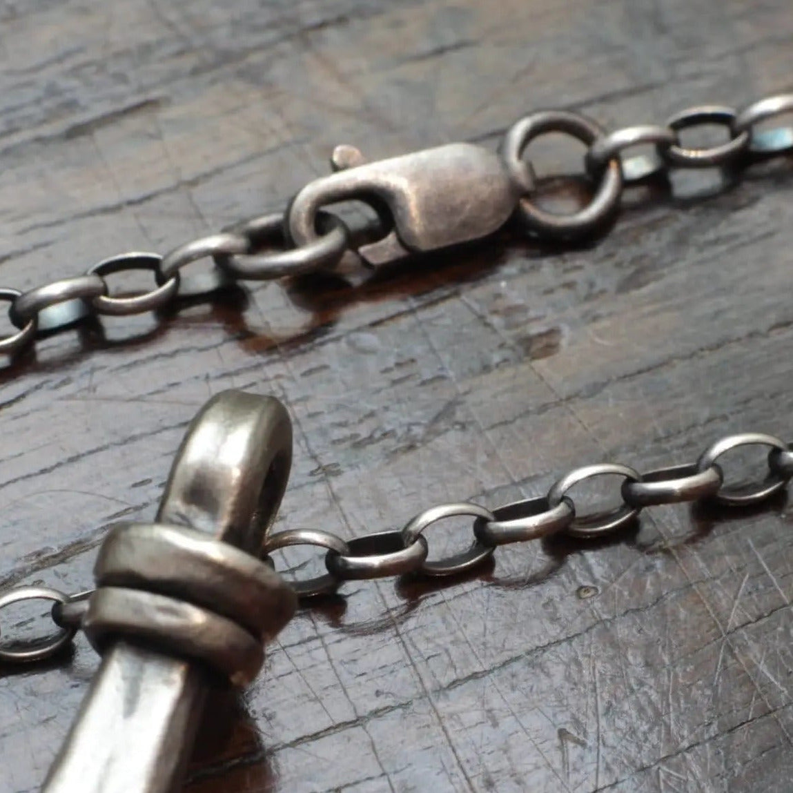 Small Contemporary Forged Silver Thor's Hammer