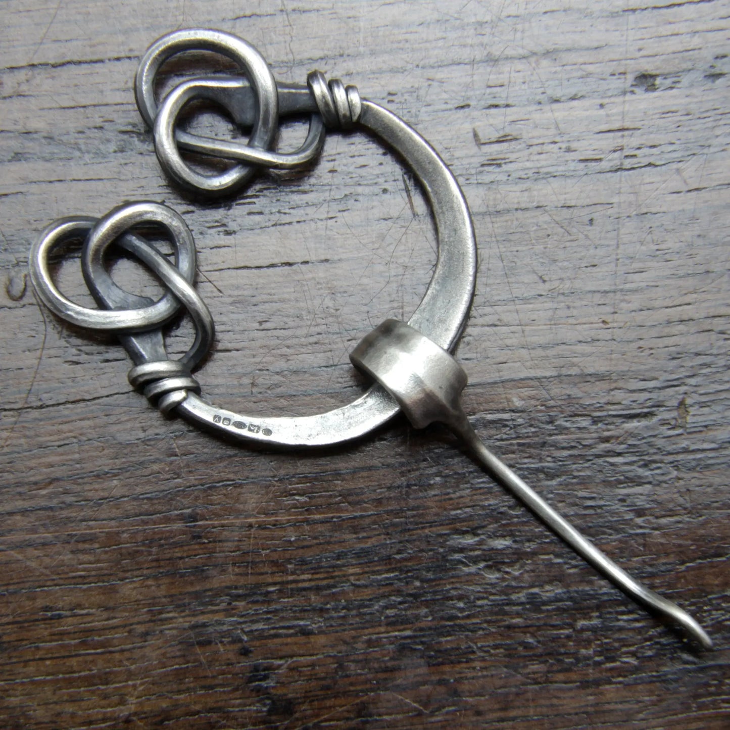 Small Silver Viking Twin Raven Pennanular Brooch Taitaya Forge