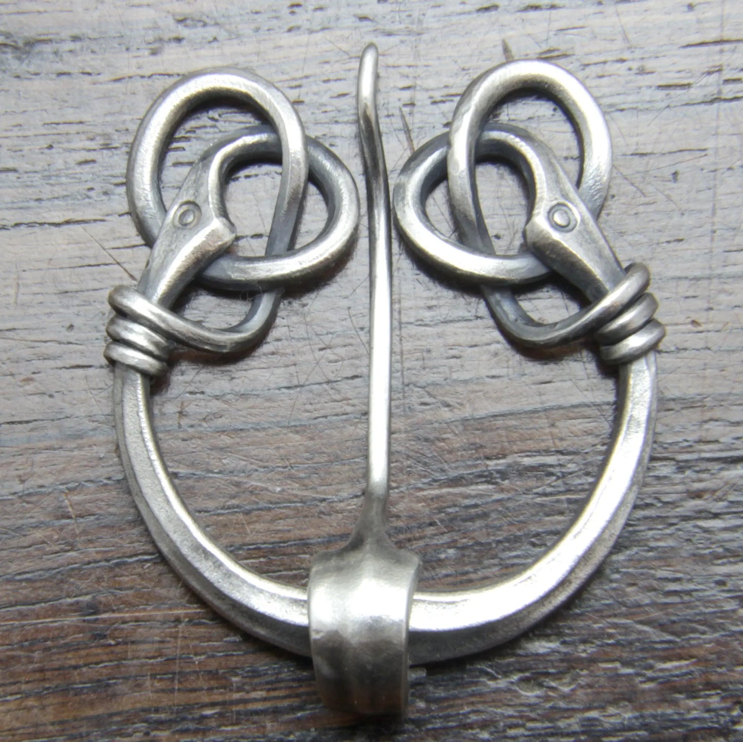 Small Silver Viking Twin Raven Pennanular Brooch Taitaya Forge