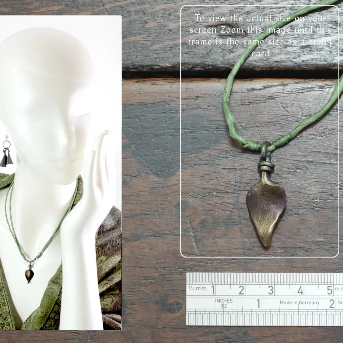 Small forged Iron Leaf Pendant