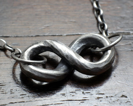 Wrought Silver Infinity Pendant Necklace