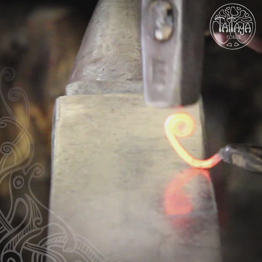 Vellamo Necklace, Finnish Goddess of Water, Forged iron Spiral Pendant