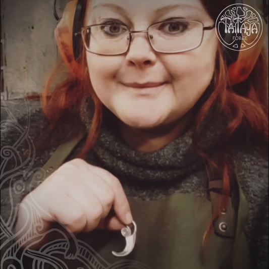 Forged Silver Sickle Pendant