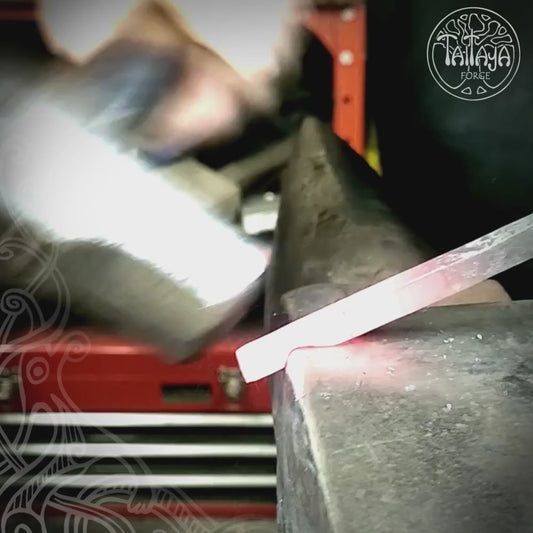 Video of Forging of the Taitaya Forge iron Labrys pendant and showcasing the size.