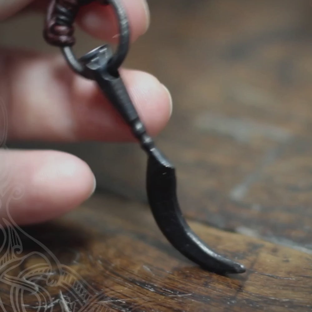 Forged Iron Sickle Pendant