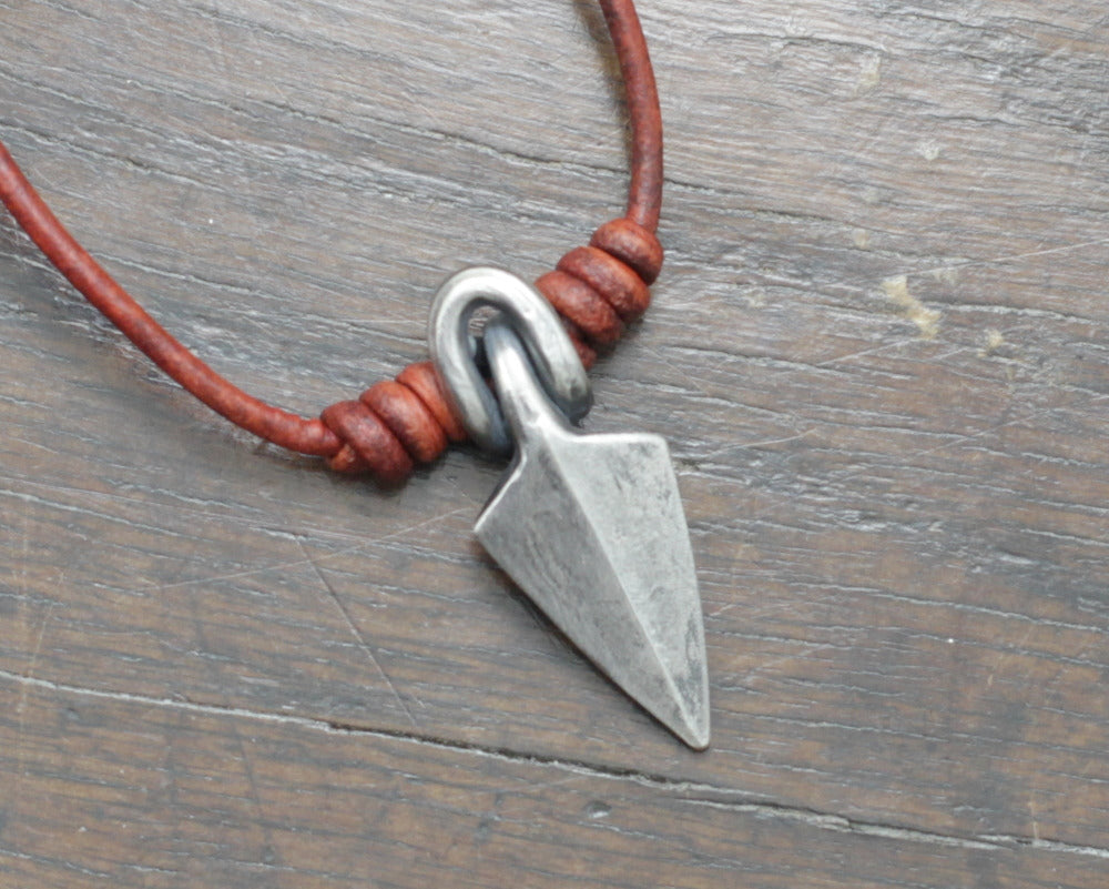 Forged Silver Viking Arrow Head Pendant