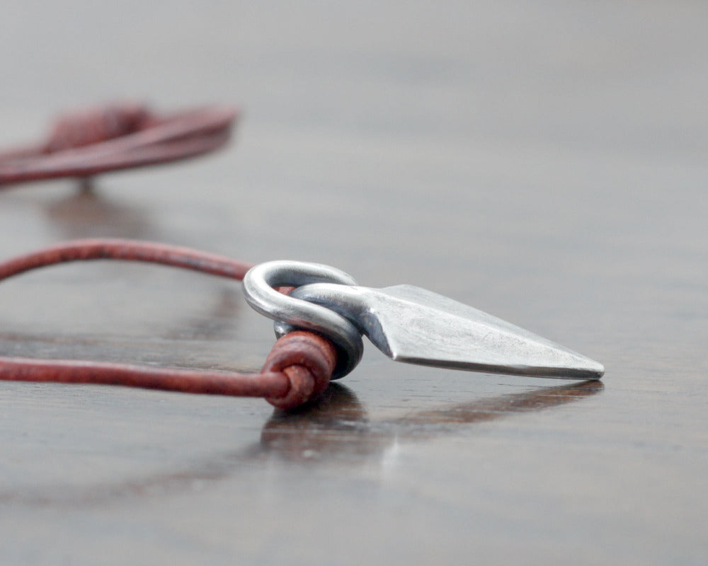 Forged Silver Viking Arrow Head Pendant
