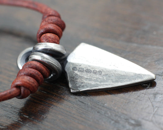Forged Silver Viking Arrow Head Pendant