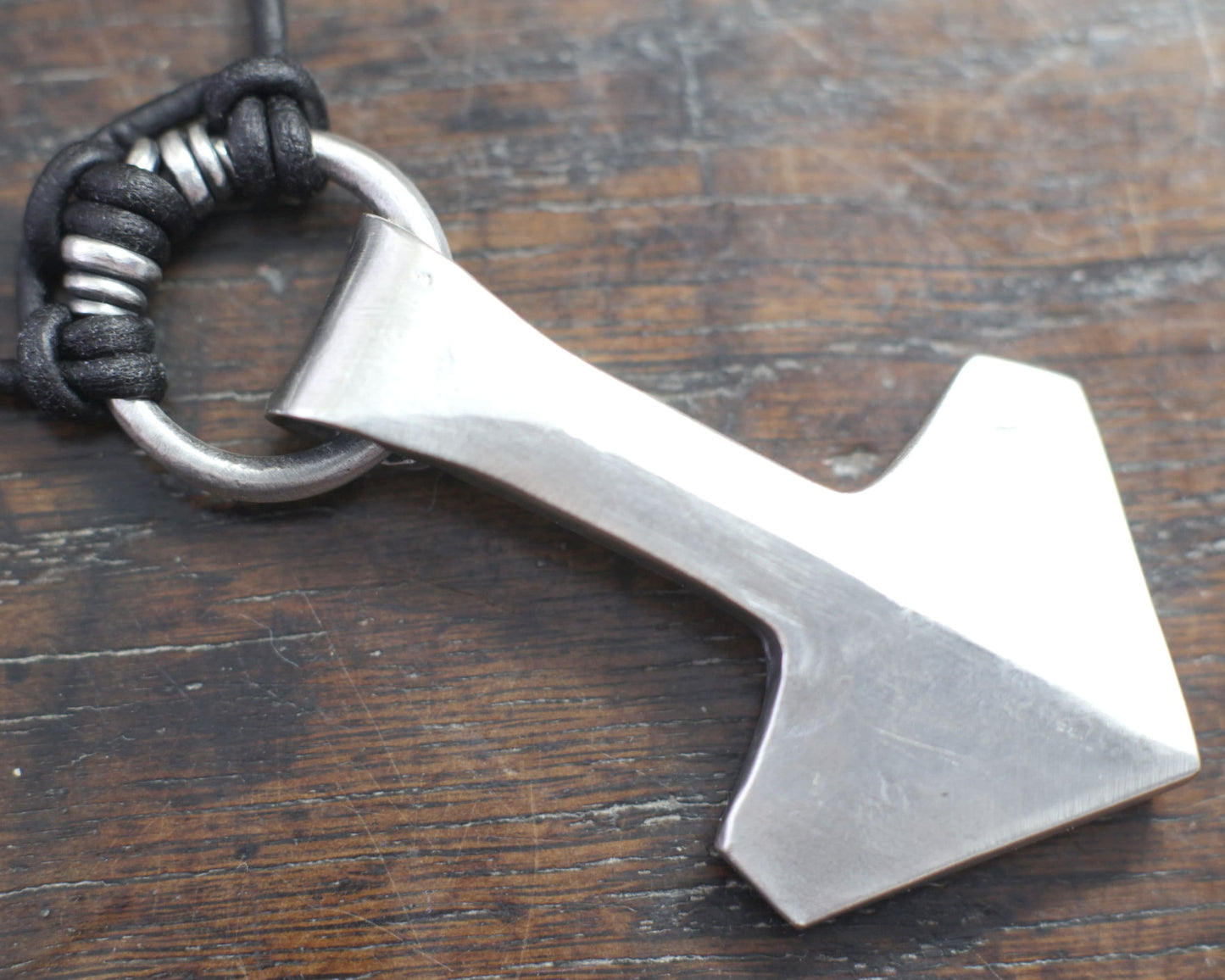 Large Solid Silver Mjölnir, Thors Hammer, pendant. By Taitaya Forge, all rights reserved