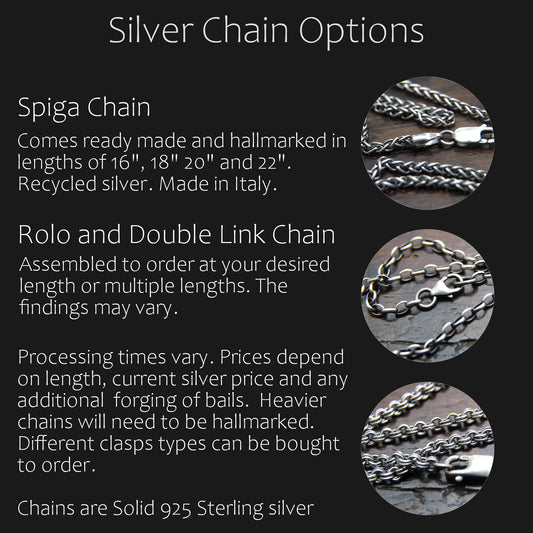 Add a silver chain to your pendant.