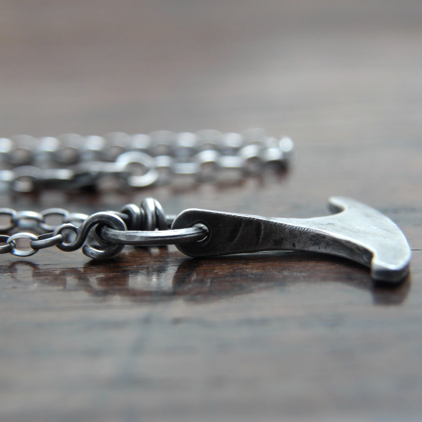 Small Ringed Forged Silver Ukonvasara Pendant