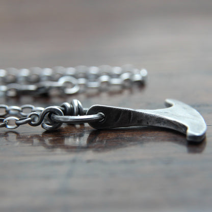 Small Ringed Forged Silver Ukonvasara Pendant