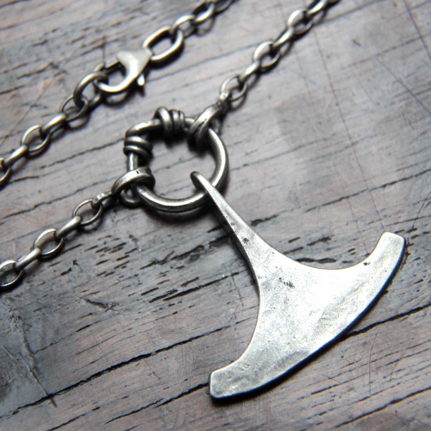 Small Ringed Forged Silver Ukonvasara Pendant