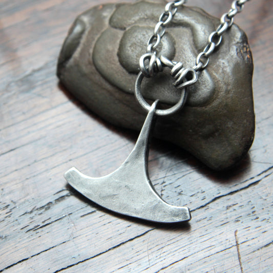 Small Ringed Forged Silver Ukonvasara Pendant