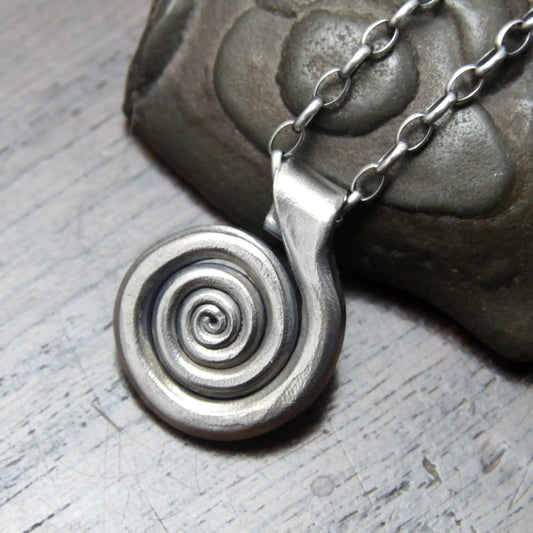 Wrought Silver Spiral Necklace Taitaya Forge