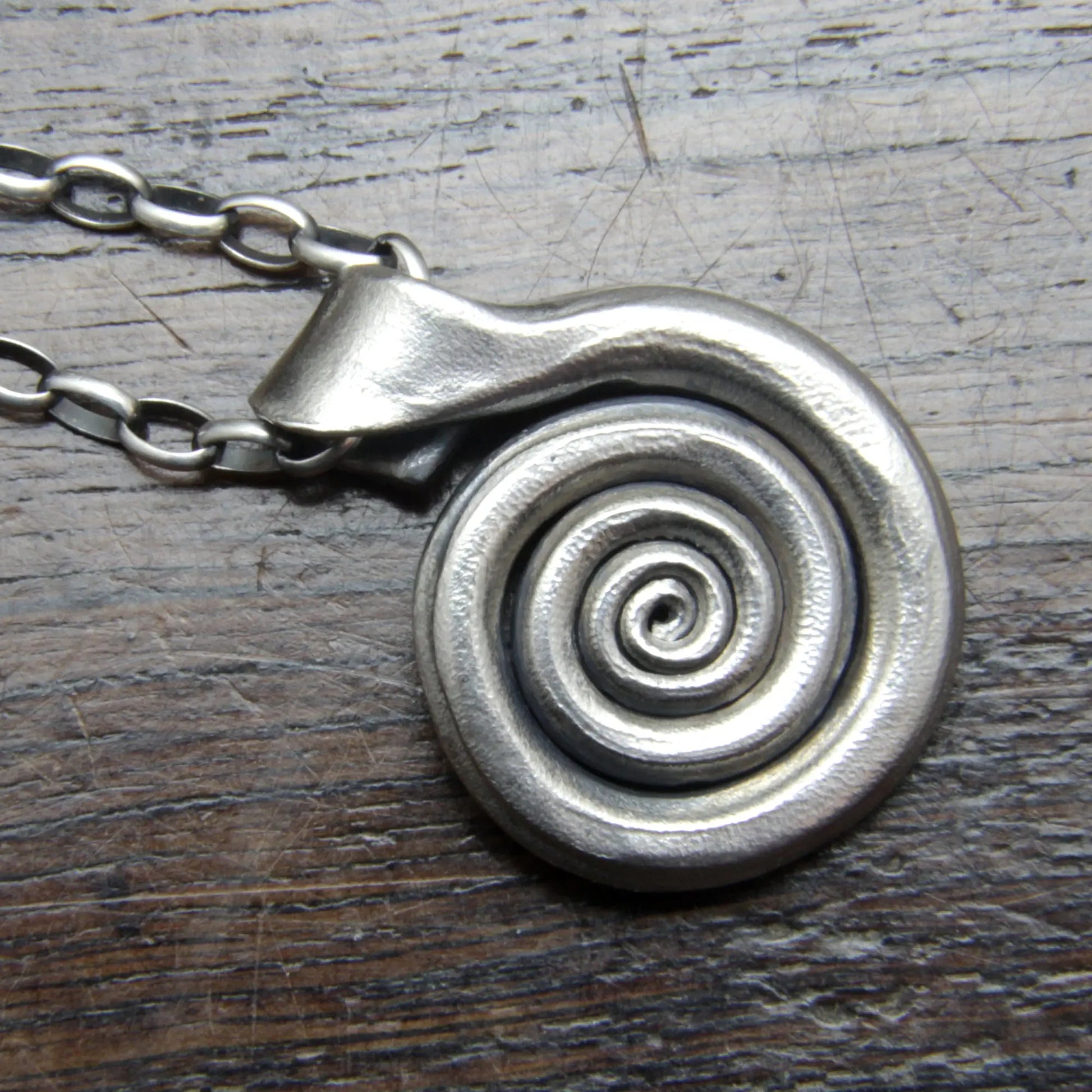 Wrought Silver Spiral Necklace Taitaya Forge