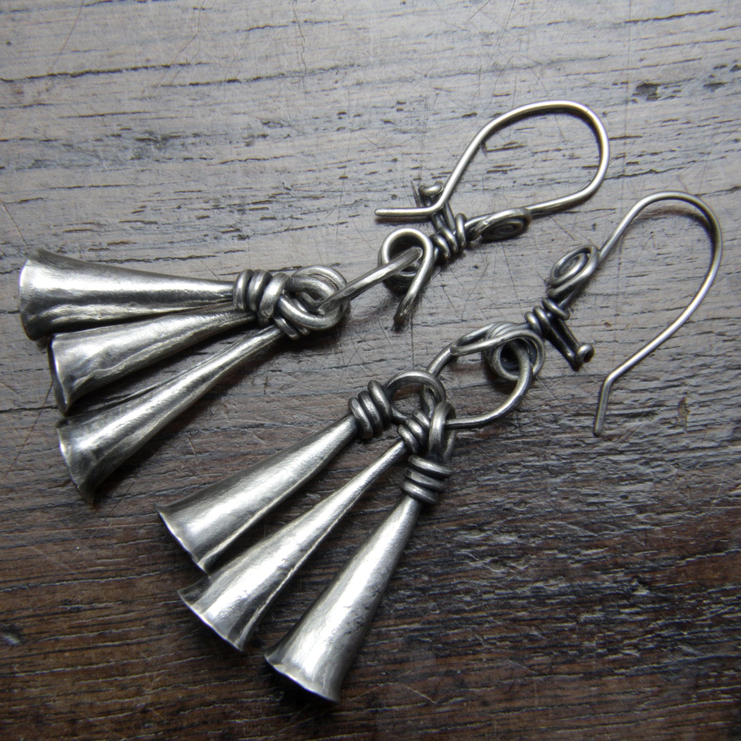 Silver Bell Amulet Chime Earrings Taitaya Forge