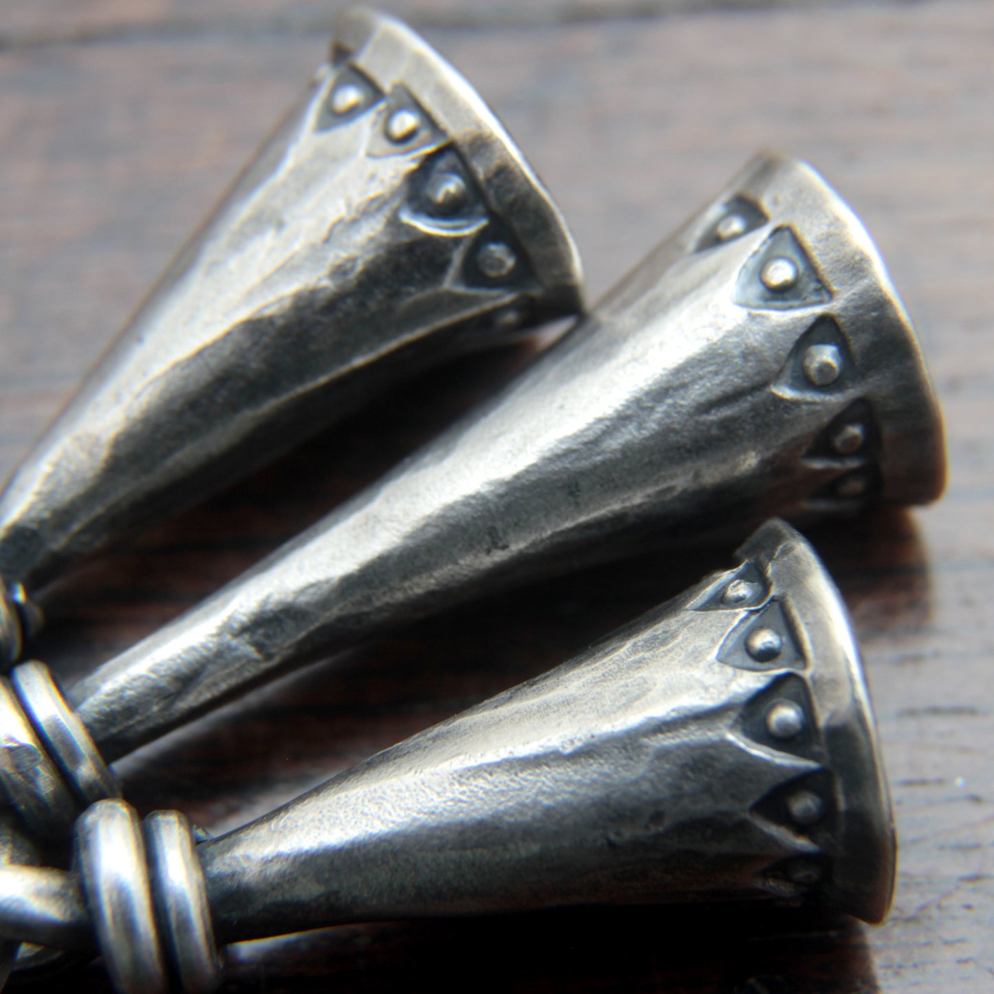 Ornate Silver Triple Bell Necklace
