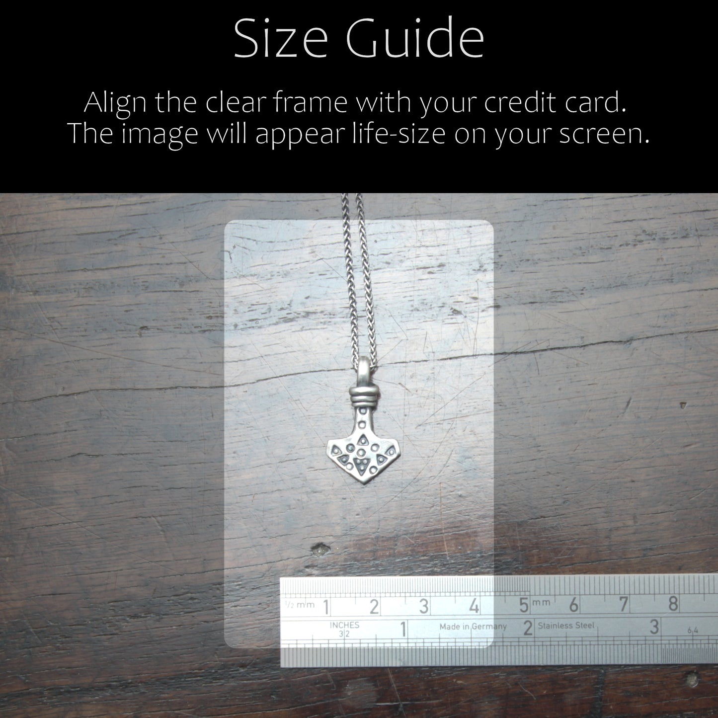 Small decorated Forged Silver Thors hammer pendant