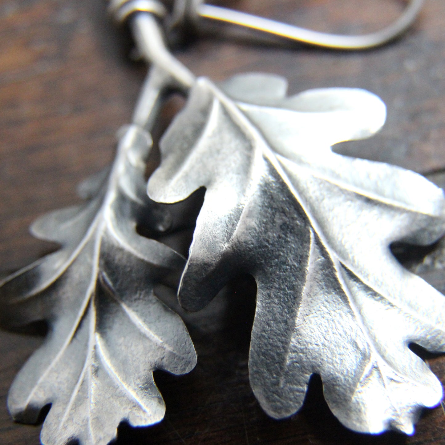 Silver Oak Leaf Earrings